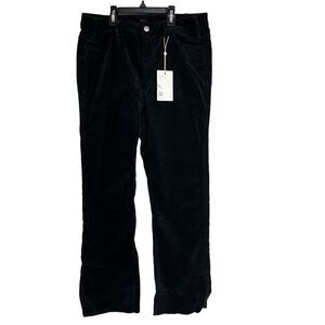 New Quince Organic Stretch Corduroy Flare Pants Black 8